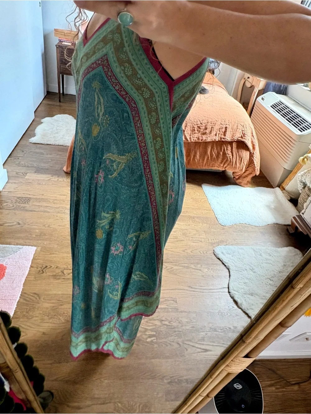 Vintage Anthropologie Holding Horses 100% Silk Bandana Dress